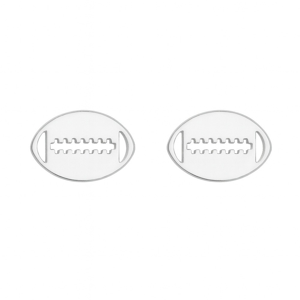 Football Earrings Studs Silver Tone Sport‎ Jewelry NFL Stainless Steel
